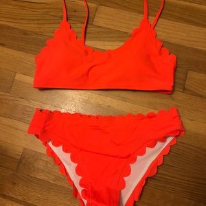 2 piece orange bikini